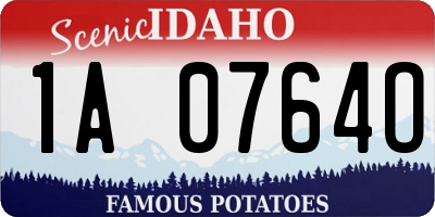 ID license plate 1A0764O