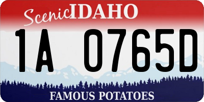 ID license plate 1A0765D