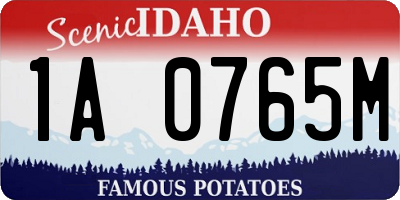 ID license plate 1A0765M