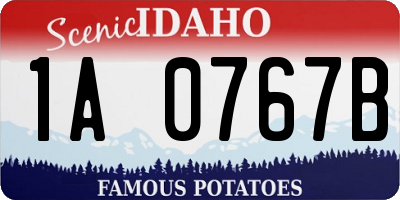 ID license plate 1A0767B