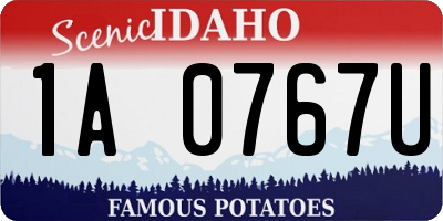 ID license plate 1A0767U