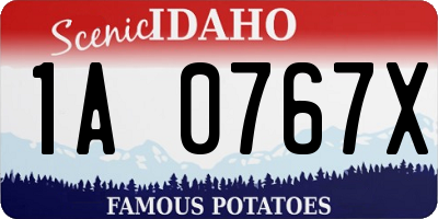 ID license plate 1A0767X