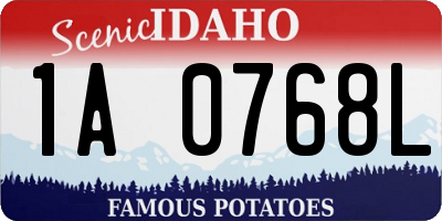 ID license plate 1A0768L