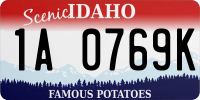 ID license plate 1A0769K