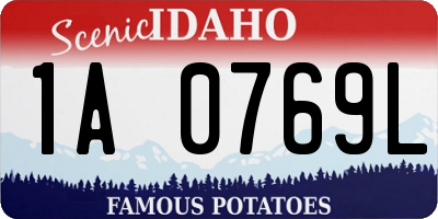 ID license plate 1A0769L