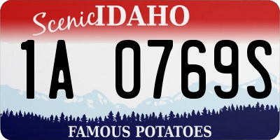 ID license plate 1A0769S