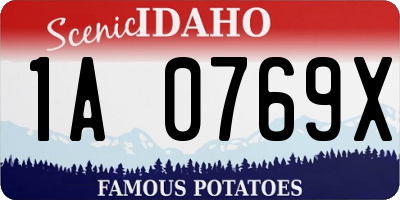 ID license plate 1A0769X