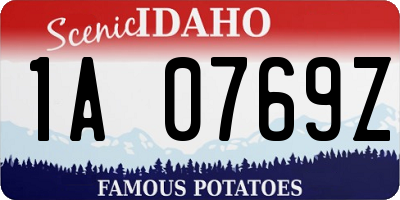 ID license plate 1A0769Z