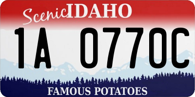 ID license plate 1A0770C