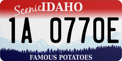 ID license plate 1A0770E