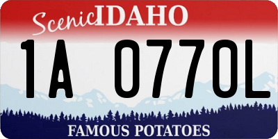 ID license plate 1A0770L