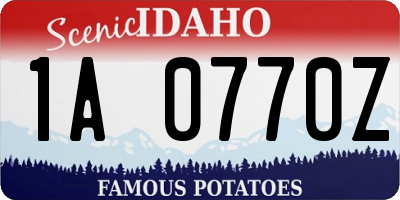 ID license plate 1A0770Z