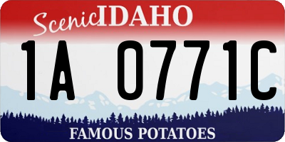 ID license plate 1A0771C