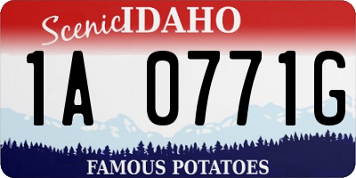 ID license plate 1A0771G