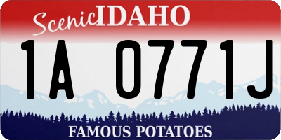 ID license plate 1A0771J