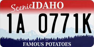 ID license plate 1A0771K