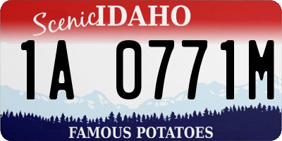 ID license plate 1A0771M