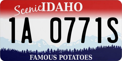 ID license plate 1A0771S