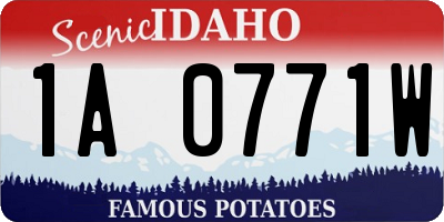 ID license plate 1A0771W