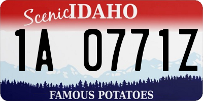 ID license plate 1A0771Z