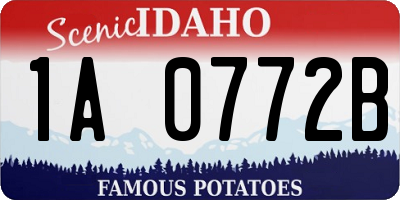 ID license plate 1A0772B