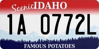 ID license plate 1A0772L