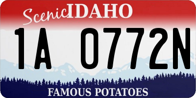 ID license plate 1A0772N