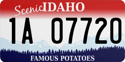 ID license plate 1A0772O
