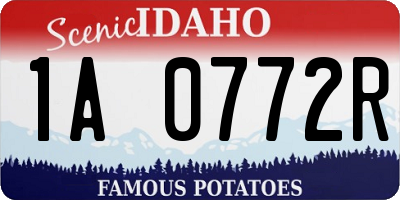 ID license plate 1A0772R