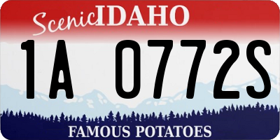 ID license plate 1A0772S