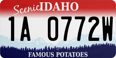 ID license plate 1A0772W