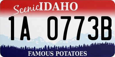ID license plate 1A0773B
