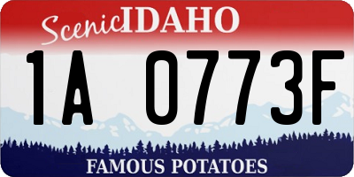 ID license plate 1A0773F