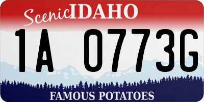 ID license plate 1A0773G