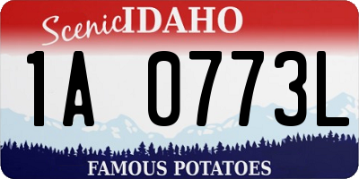 ID license plate 1A0773L