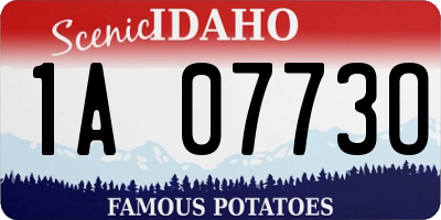 ID license plate 1A0773O