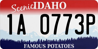 ID license plate 1A0773P