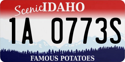 ID license plate 1A0773S