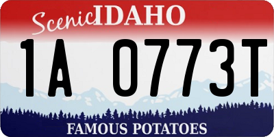 ID license plate 1A0773T