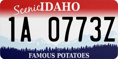 ID license plate 1A0773Z