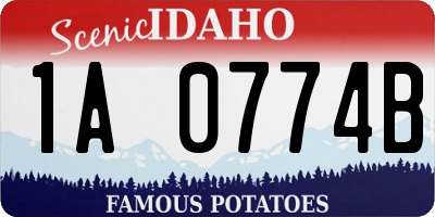 ID license plate 1A0774B