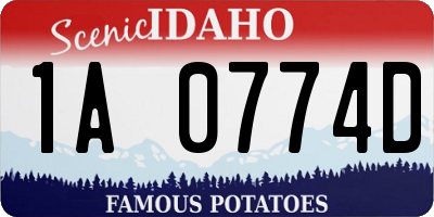 ID license plate 1A0774D