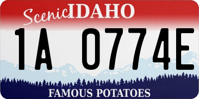 ID license plate 1A0774E