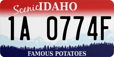 ID license plate 1A0774F