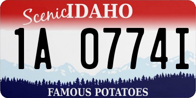 ID license plate 1A0774I