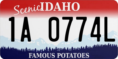 ID license plate 1A0774L