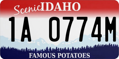 ID license plate 1A0774M