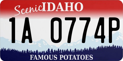 ID license plate 1A0774P