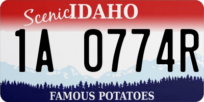 ID license plate 1A0774R