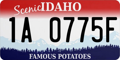 ID license plate 1A0775F